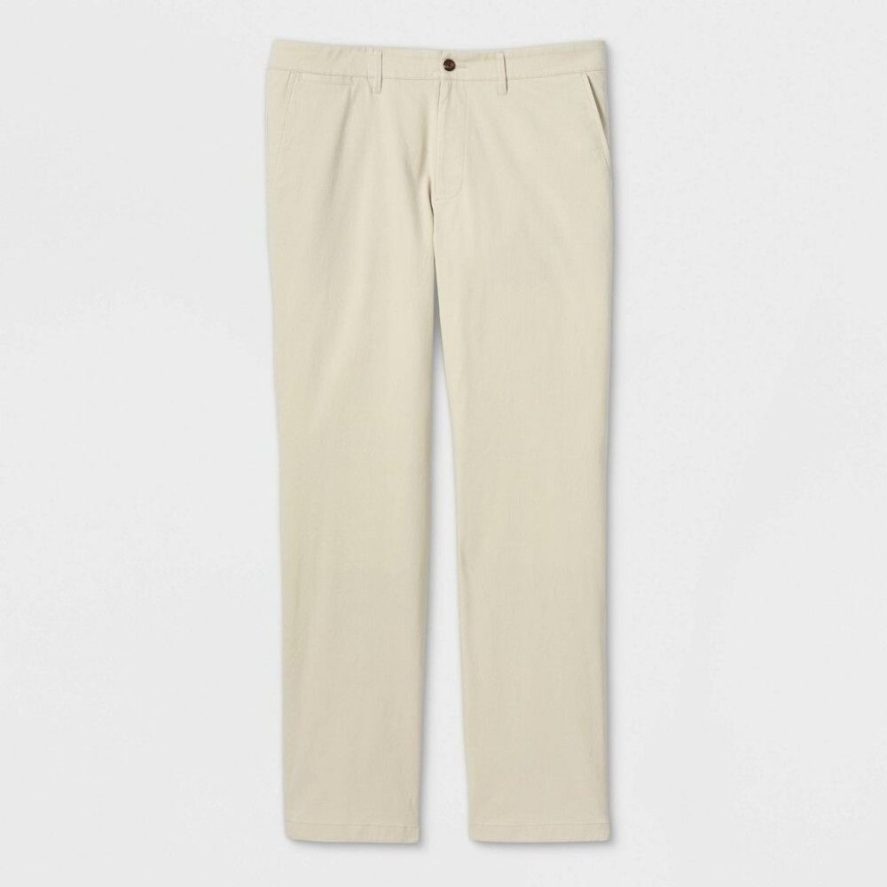 Goodfellow & Co Mens Hennepin Straight Chino Pants Ivory Sz 38x36